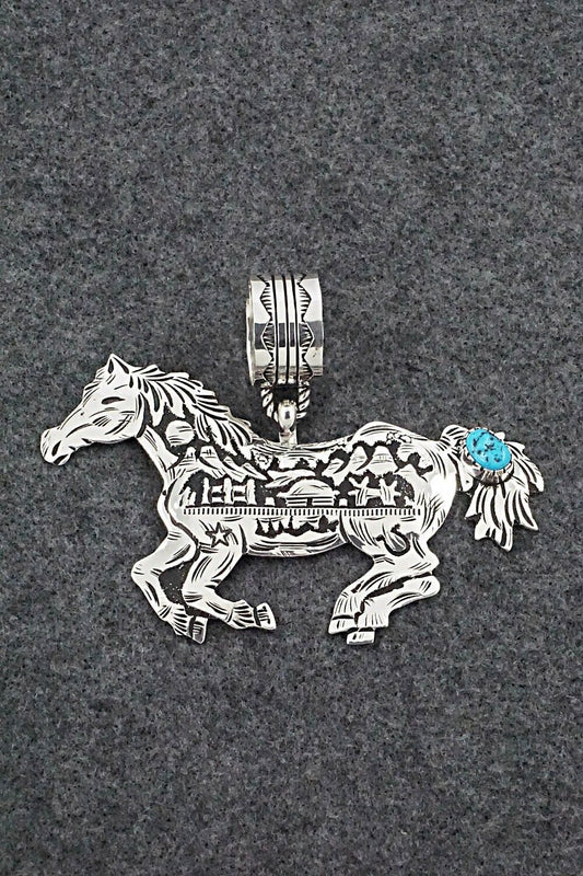 Turquoise & Sterling Silver Pendant - Richard Singer