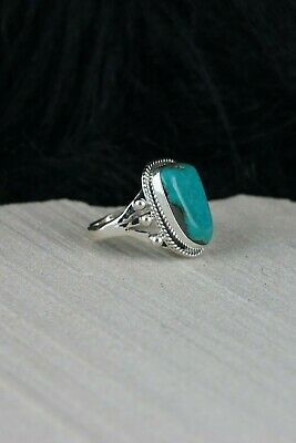 Navajo Turquoise and Sterling Silver Ring - Grace Kenneth - Size 7.25 - High Lonesome Trading