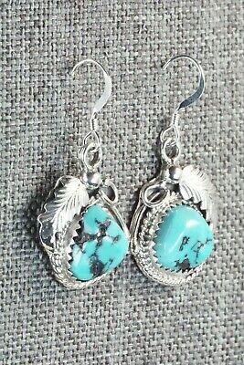 Turquoise & Sterling Silver Earrings - Roberta Begay