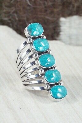 Turquoise & Sterling Silver Ring - Thomas Yazzie - Size 9.75