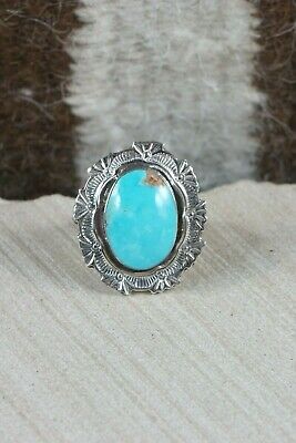 Navajo Turquoise & Sterling Silver Ring - Daniel Benally - Size 6.25