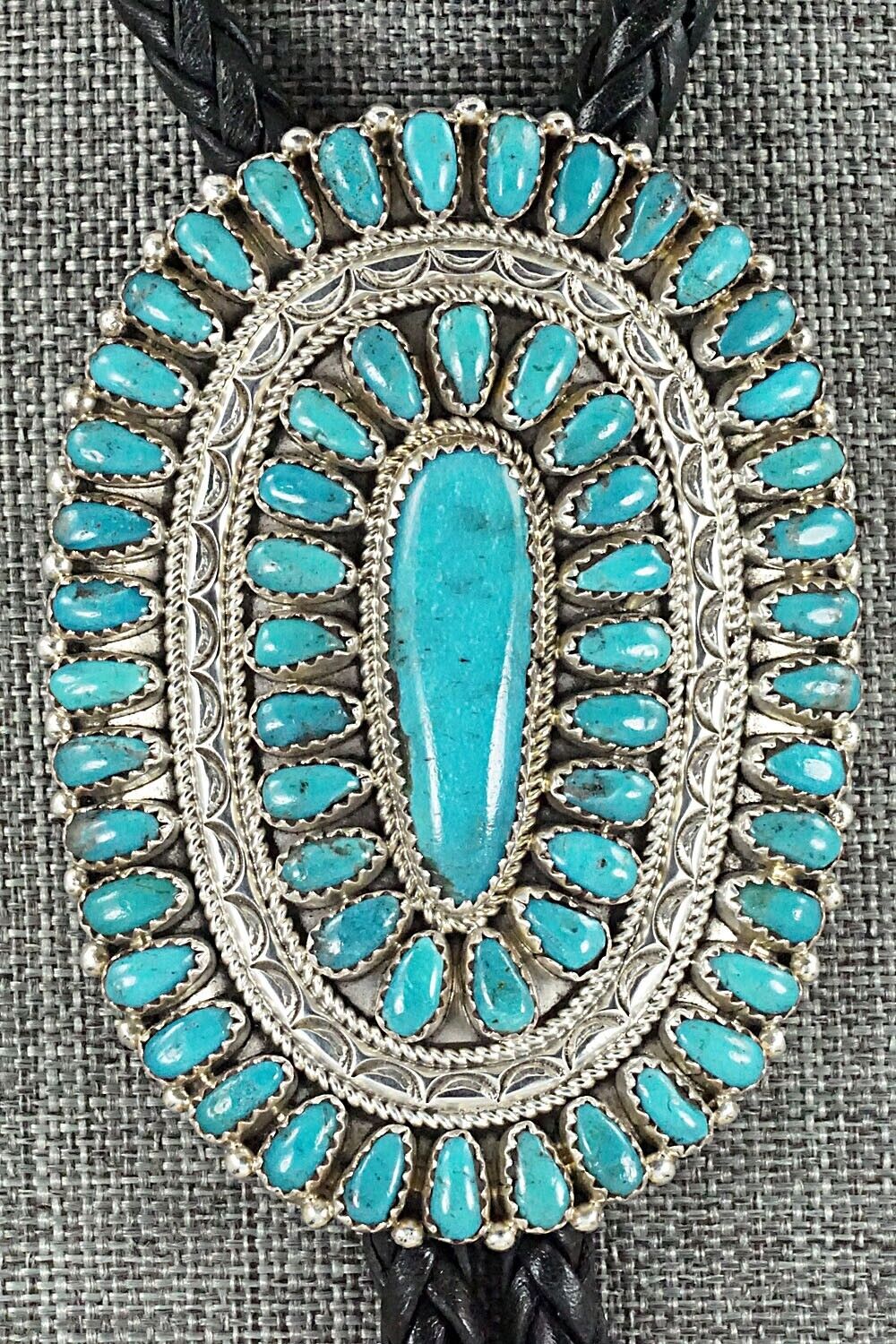 Turquoise & Sterling Silver Bolo Tie - Jaz Wilson