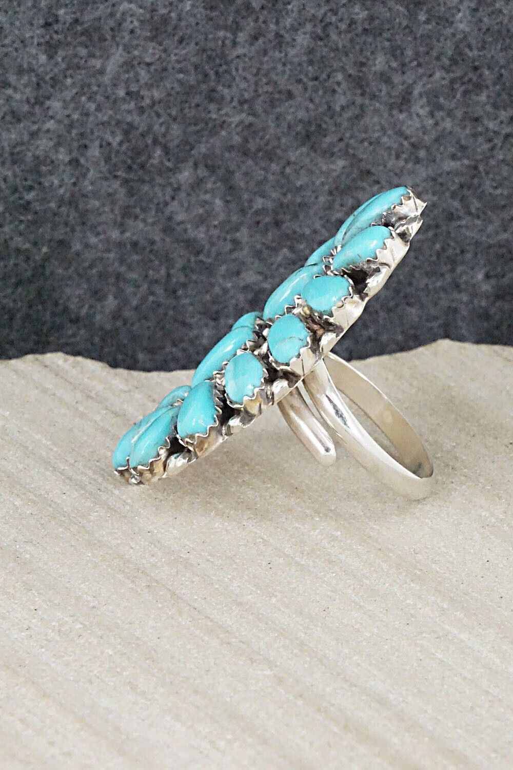 Turquoise and Sterling Silver Ring - Jesse Williams - Size 7 (adjustable)