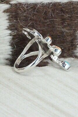 Spiny Oyster & Sterling Silver Dragonfly Ring - Bobby Platero - Size 9.5