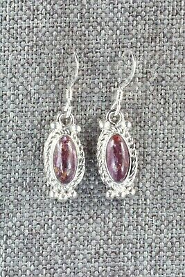 Spiny Oyster & Sterling Silver Earrings - Adelarae Yazzie