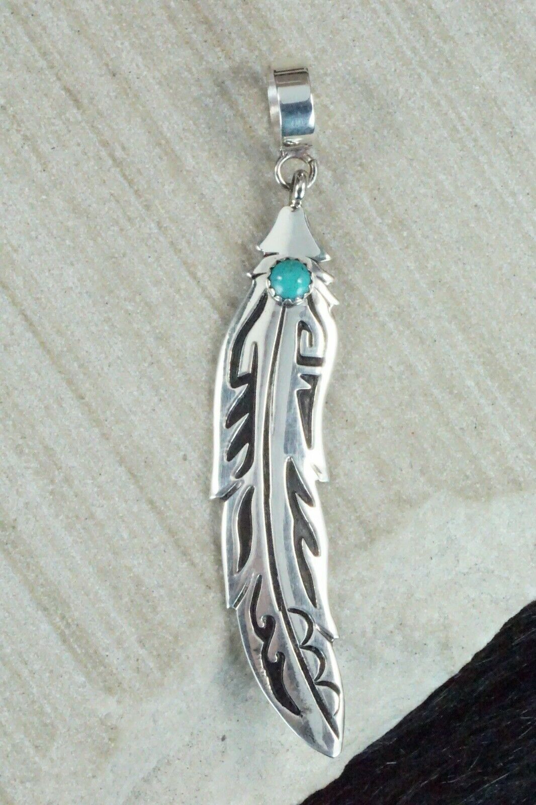 Turquoise & Sterling Silver Pendant - Richard Singer