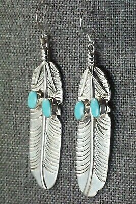 Navajo Turquoise & Sterling Silver Earrings - Greg Yazzie