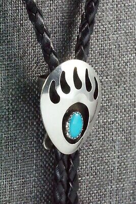 Turquoise & Sterling Silver Bolo Tie - Virginia Long