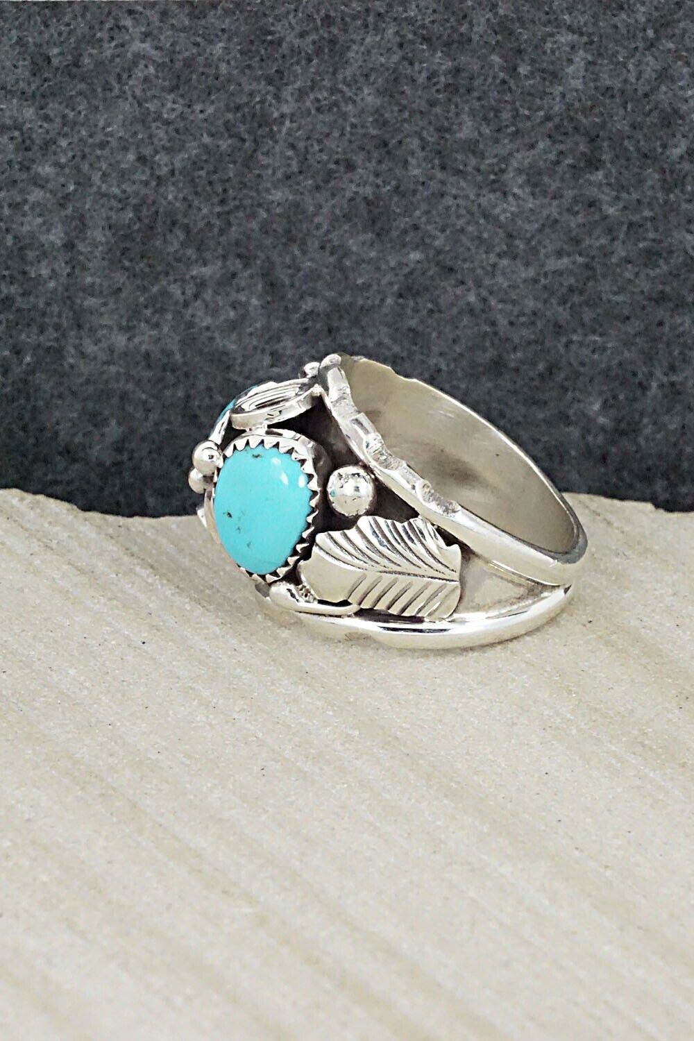 Turquoise & Sterling Silver Ring - Max Calladitto - Size 9.5