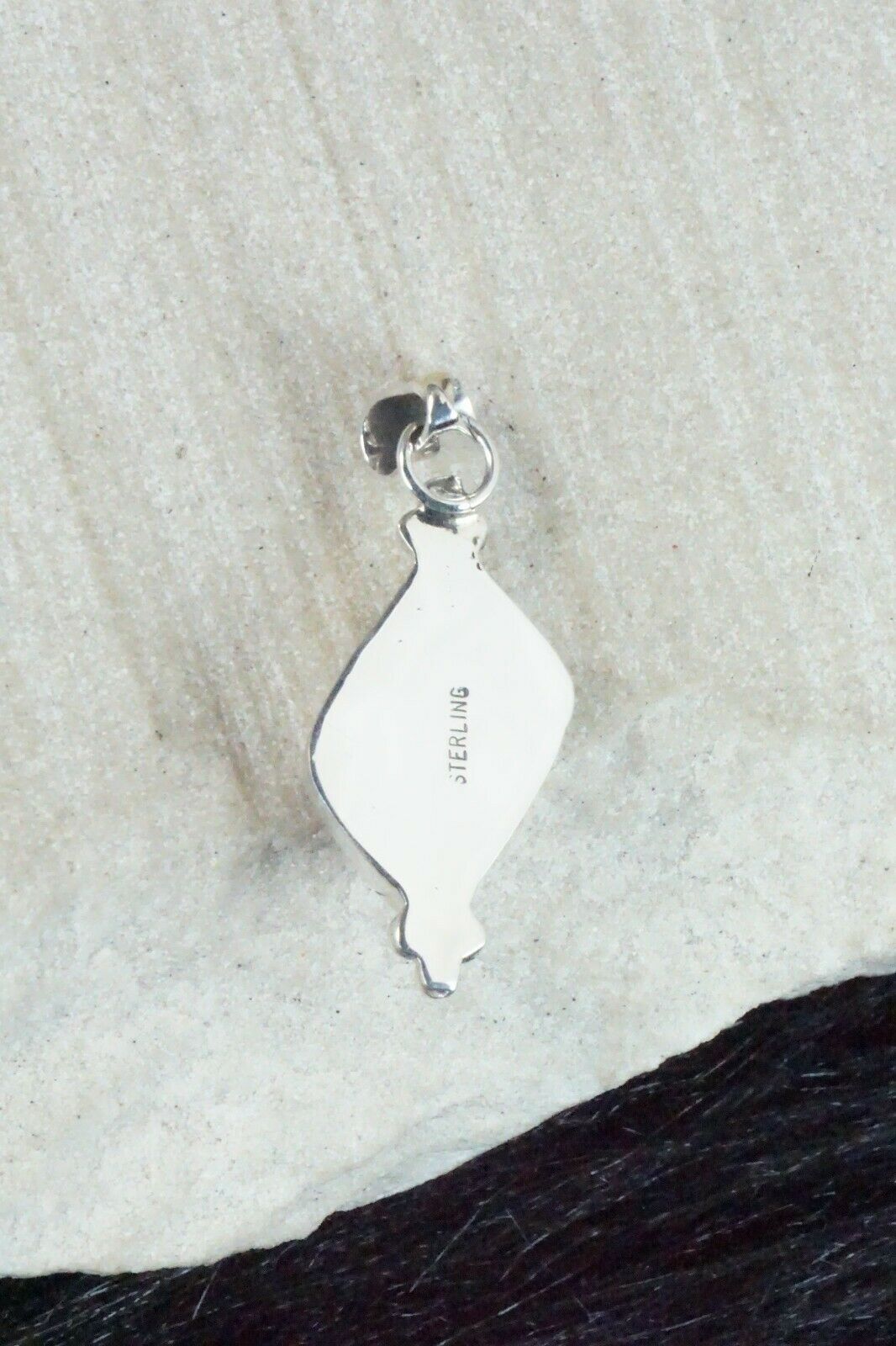 Coral and Sterling Silver Pendant - Navajo
