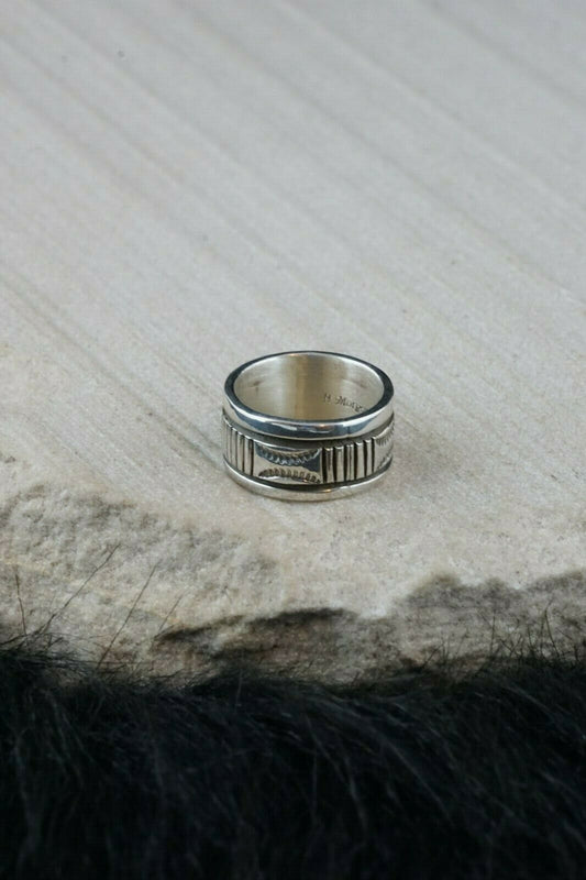 Navajo Sterling Silver Ring - Bruce Morgan - Native American - Size 5.75 - High Lonesome Trading