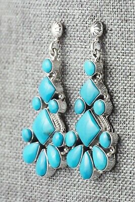Turquoise & Sterling Silver Earrings - Verley Betone