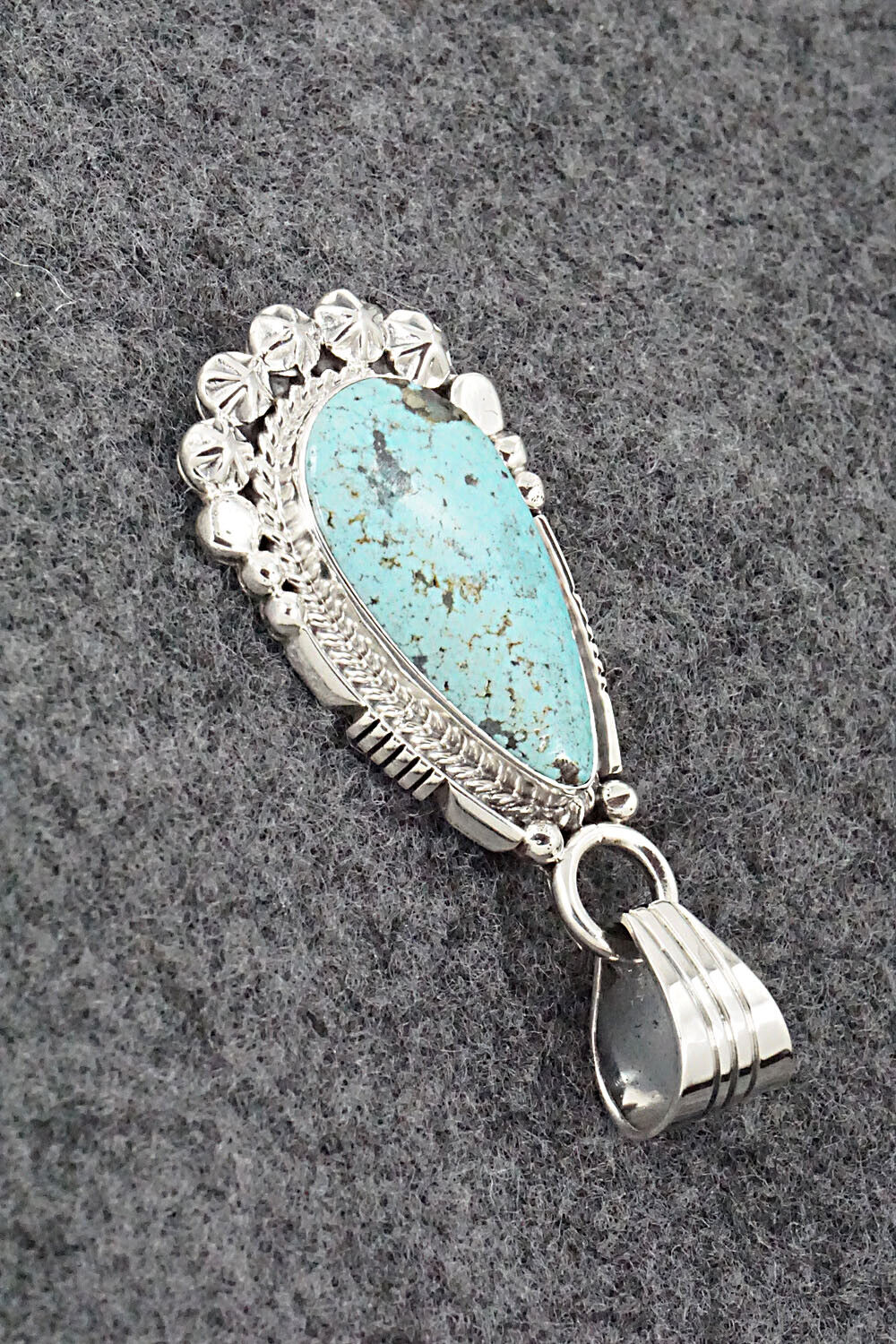 Turquoise and Sterling Silver Pendant - Bobby Platero