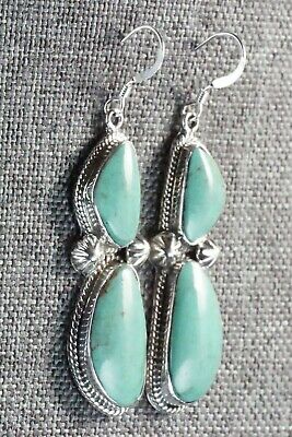 Turquoise & Sterling Silver Earrings - Lee Shorty