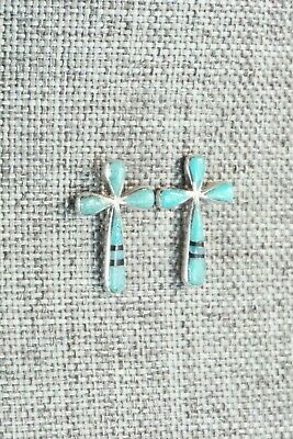Turquoise and Sterling Silver Earrings - Kirsten Bowannie