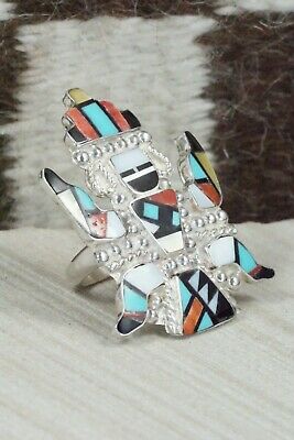Turquoise, Spiny Oyster & Sterling Silver Ring - Marisa Selecion - Size 6.5
