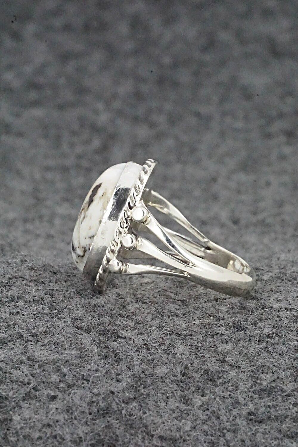 White Buffalo & Sterling Silver Ring - Grace Kenneth - Size 6