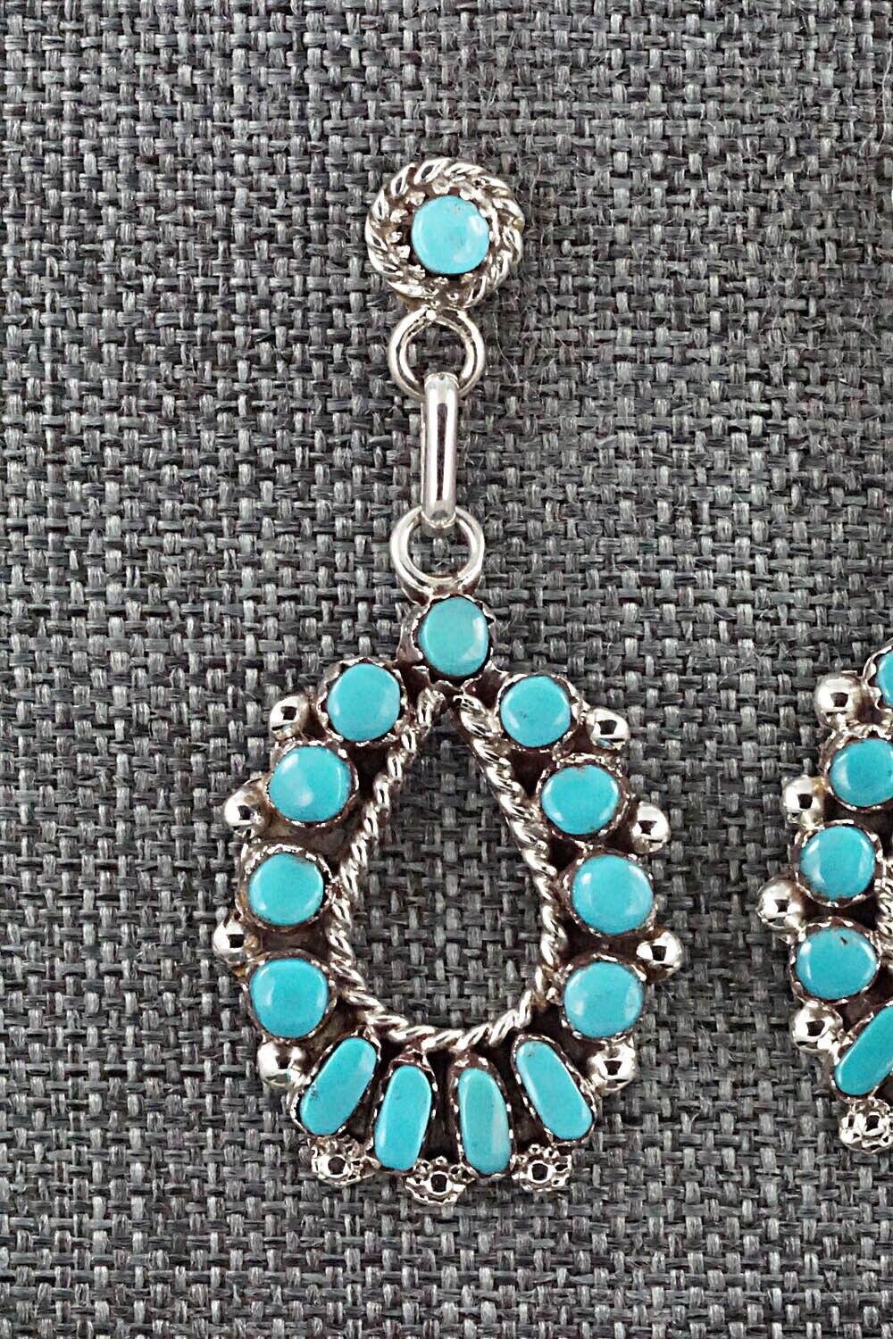 Turquoise & Sterling Silver Earrings - Vangie Tsabetsaye