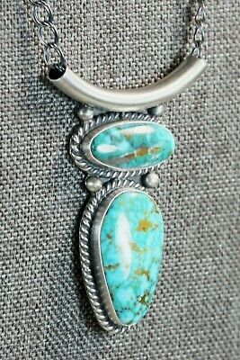 Turquoise & Sterling Silver Necklace - Raymond Delgarito