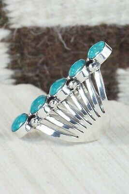 Turquoise & Sterling Silver Ring - Thomas Yazzie - Size 9.75