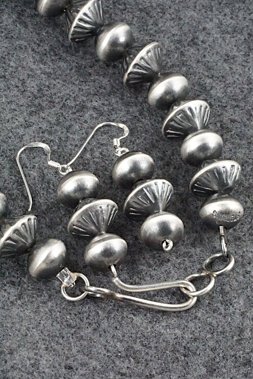 Navajo Pearl Sterling Silver Necklace Set - Preston Haley