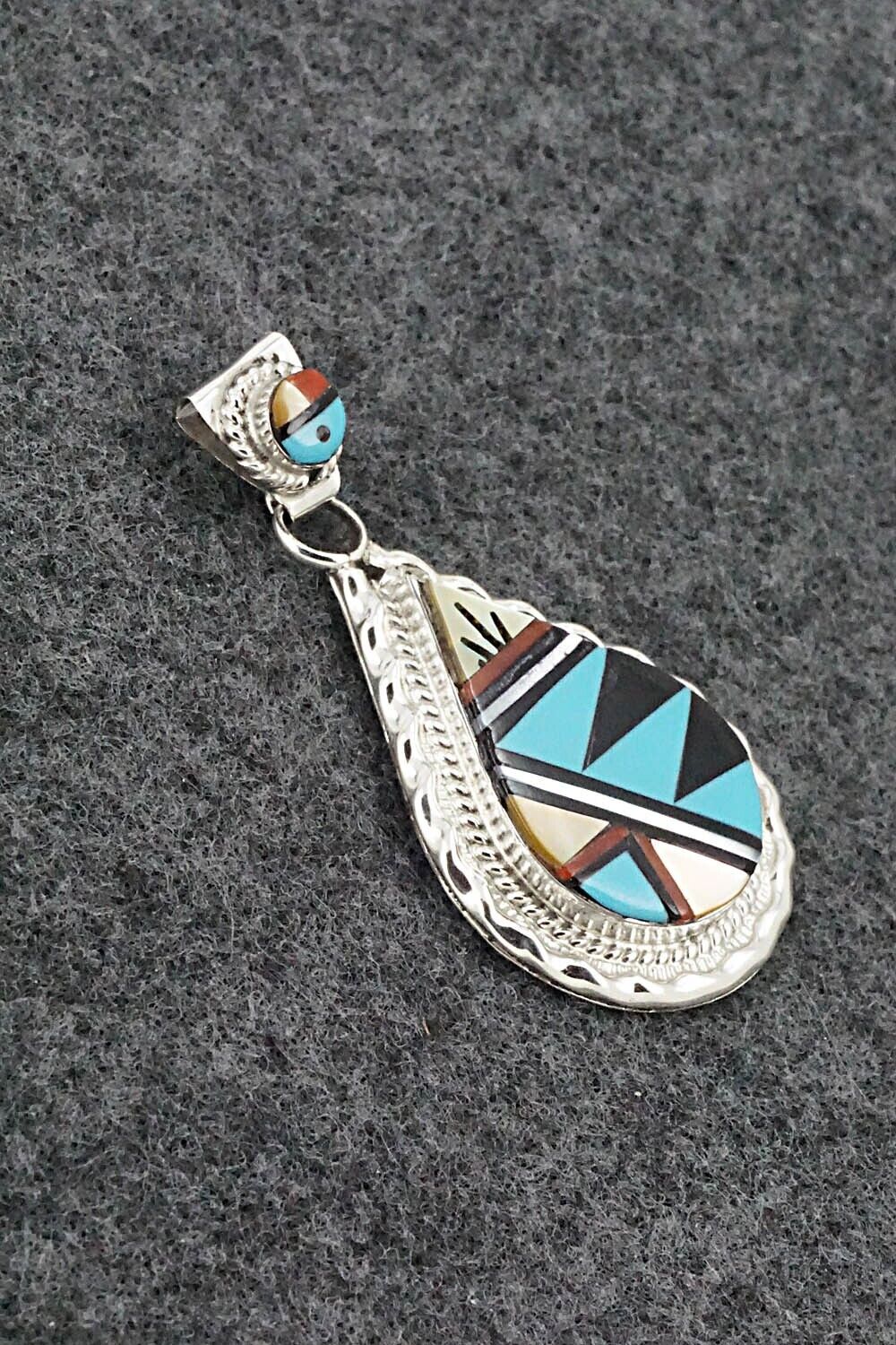 Multi Stone & Sterling Silver Pendant - Lynette Yuselew