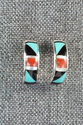 Multi Stone Inlay & Sterling Silver Earrings - Delberta Boone