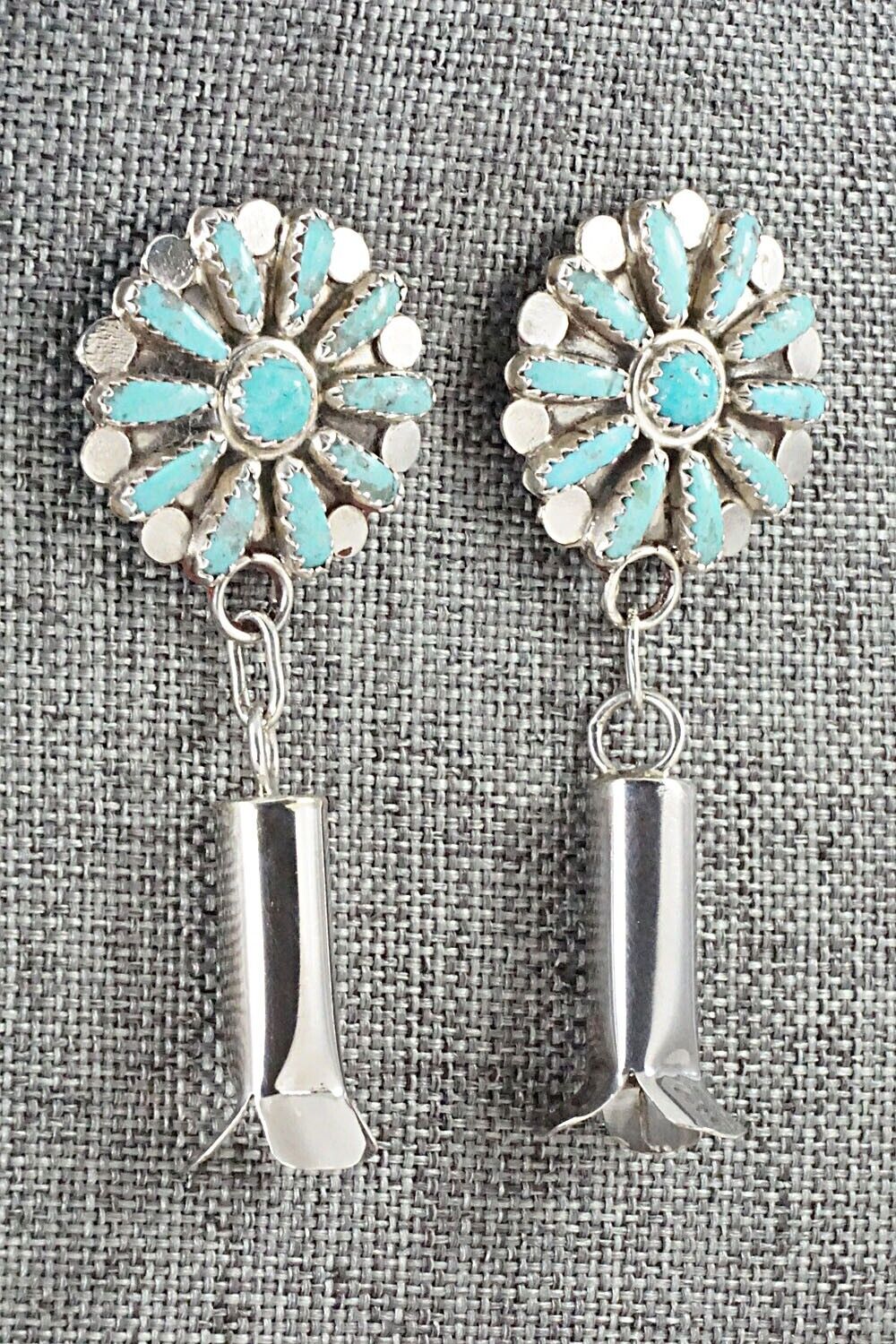 Turquoise & Sterling Silver Earrings - Lavell Byjoe