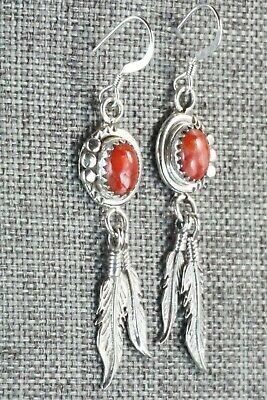 Spiny Oyster & Sterling Silver Earrings - Etta Larry