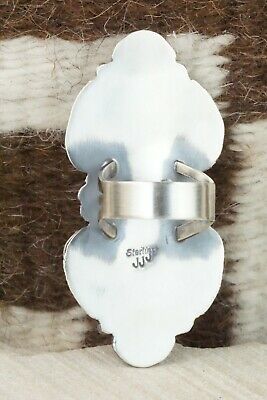 Spiny Oyster & Sterling Silver Ring - Jeff James - Size 7.5