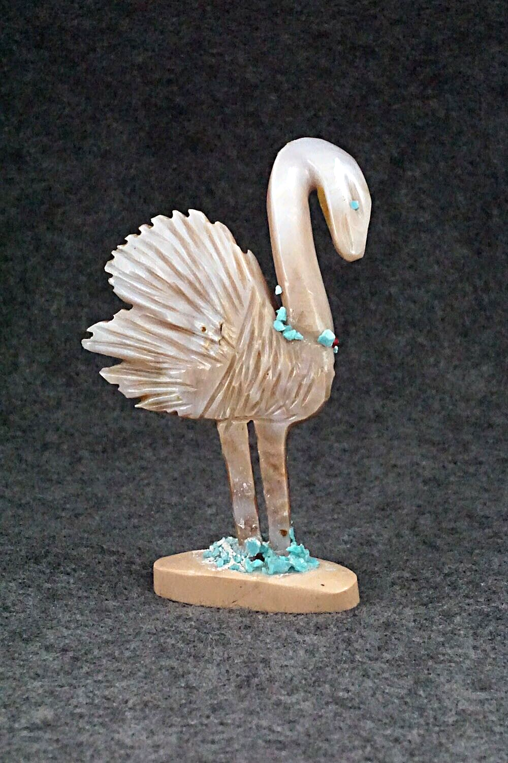 Flamingo Zuni Fetish Carving - Kevin Quam