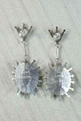 Zuni Turquoise & Sterling Silver Earrings - Colin Lalio - High Lonesome Trading