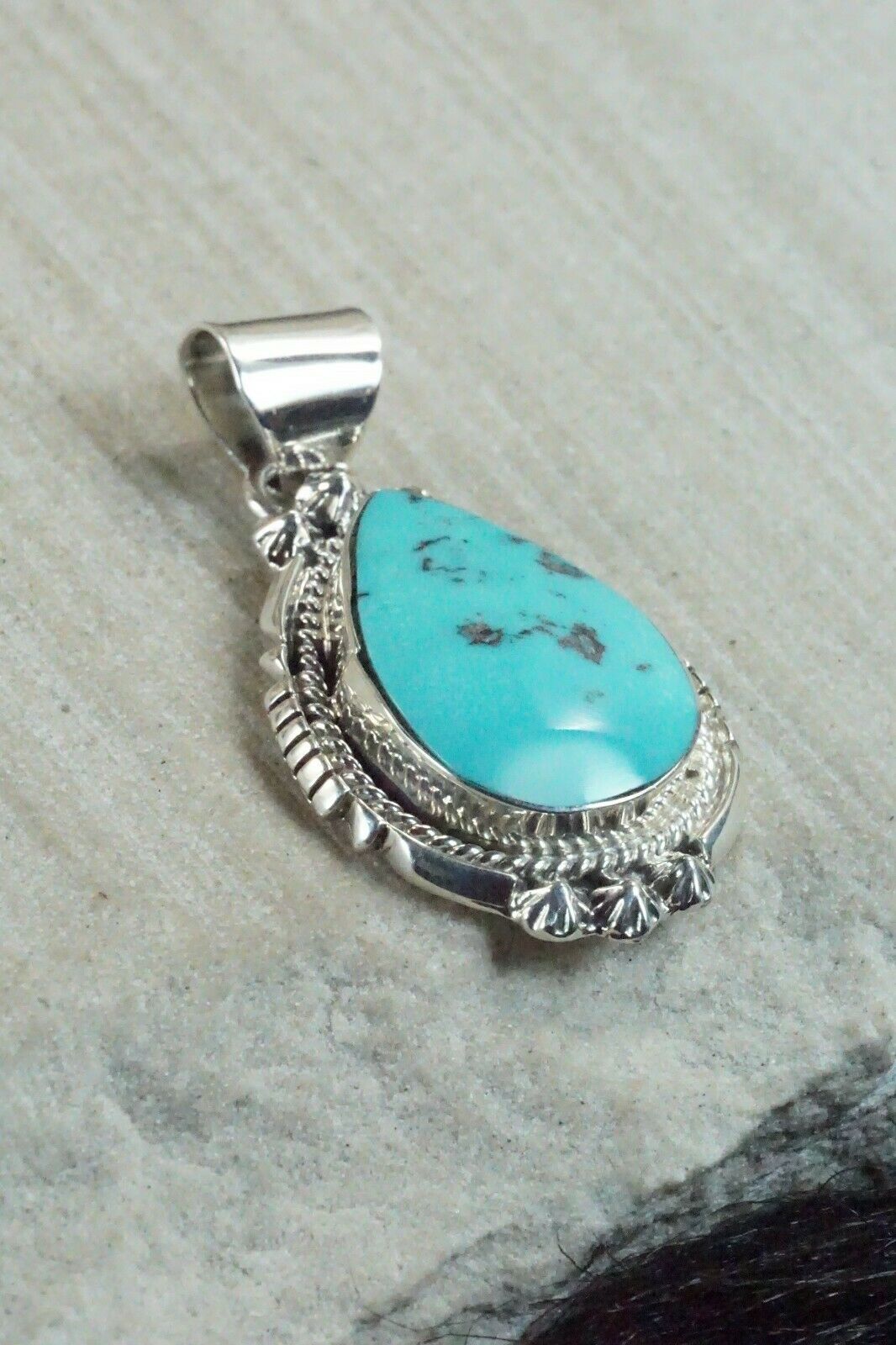 Turquoise & Sterling Silver Pendant - Samuel Yellowhair