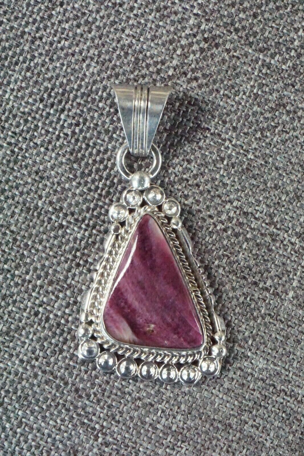 Spiny Oyster and Sterling Silver Pendant - Native American