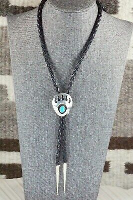 Turquoise & Sterling Silver Bolo Tie - Virginia Long