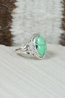 Navajo Turquoise & Sterling Silver Ring - Genevieve Frank - Size 6.25