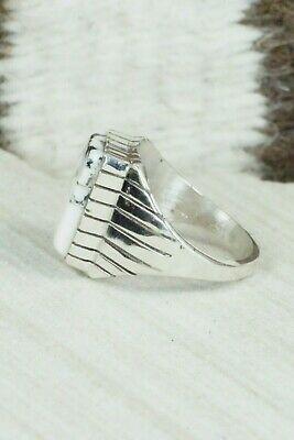 Inlay White Buffalo & Sterling Silver Ring - Ray Jack - Size 9.75 - High Lonesome Trading