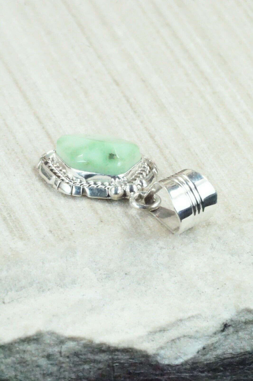 Turquoise and Sterling Silver Pendant - Samuel Yellowhair - High Lonesome Trading