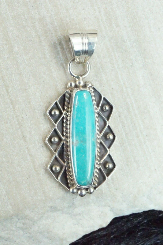 Turquoise & Sterling Silver Pendant - Navajo