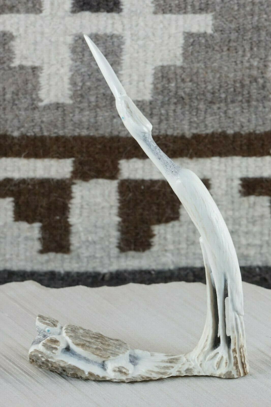 Crane Zuni Fetish Carving - Maxx Laate - High Lonesome Trading