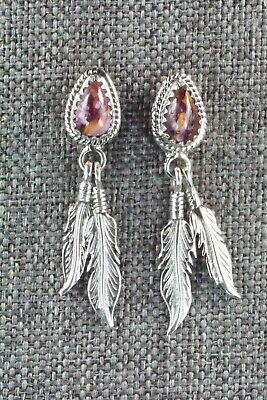Spiny Oyster & Sterling Silver Earrings - Judy Largo
