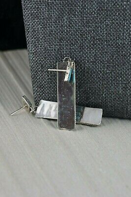 Zuni Turquoise & Sterling Silver Earrings - Ophelia Soseeah - High Lonesome Trading
