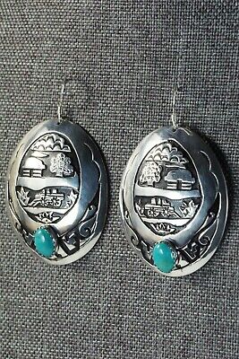 Navajo Turquoise & Sterling Silver Earrings - Richard Singer