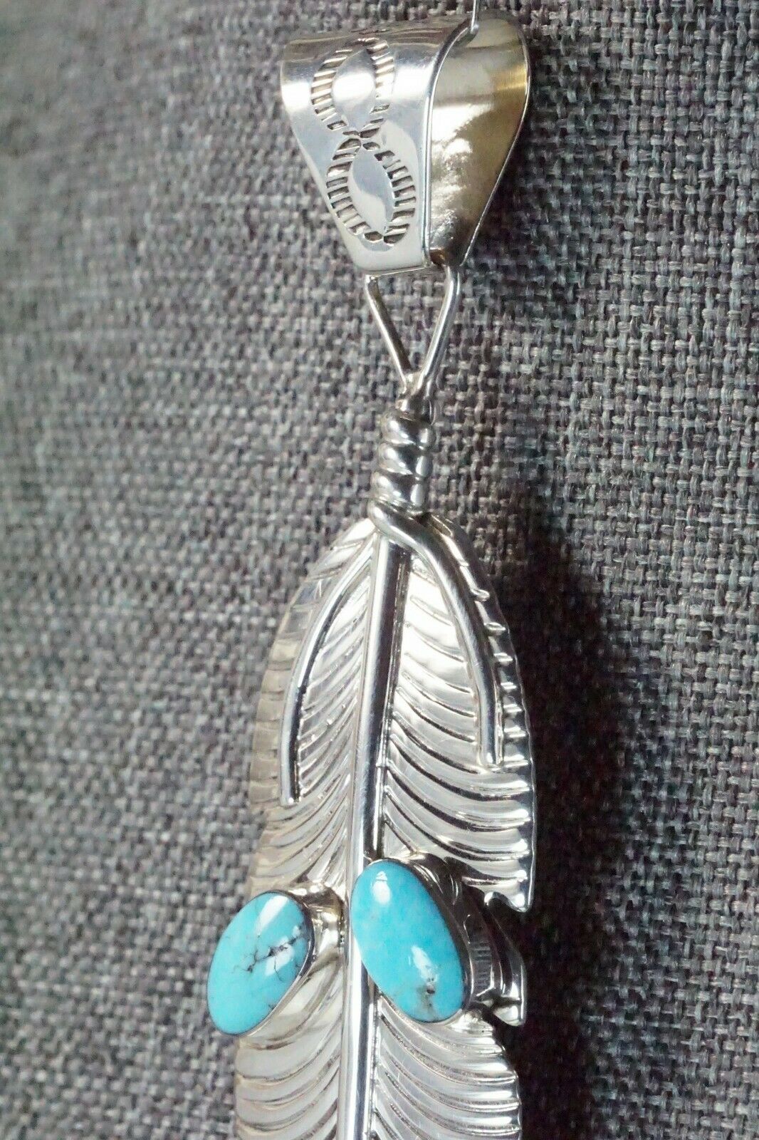 Navajo Turquoise & Sterling Silver Pendant - Greg Yazzie