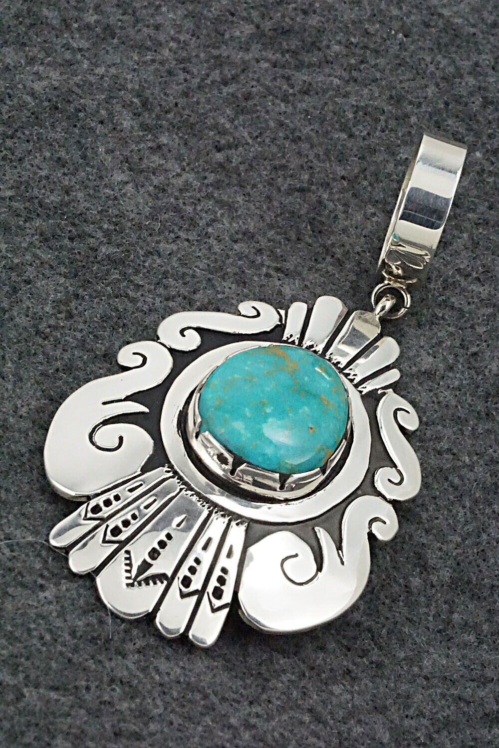 Turquoise & Sterling Silver Pendant - Rosita Singer