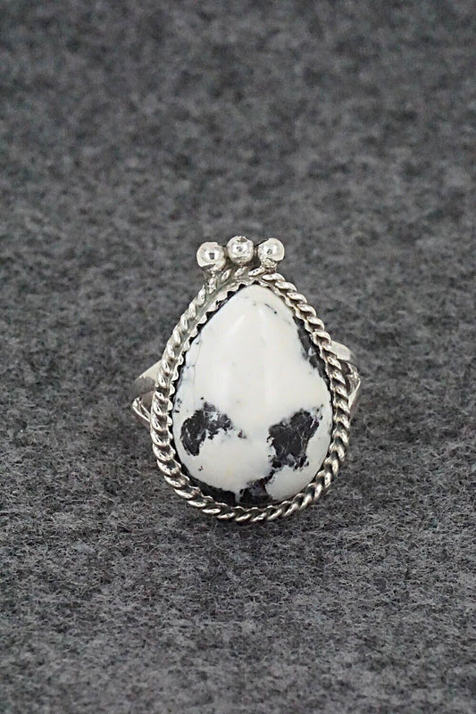 White Buffalo & Sterling Silver Ring - Robert Martinez - Size 6.5
