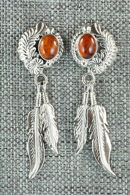 Amber & Sterling Silver Earrings - Annie Spencer