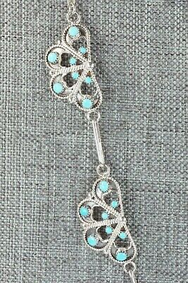 Turquoise & Sterling Silver Necklace and Earrings Set - Murray Tsatie