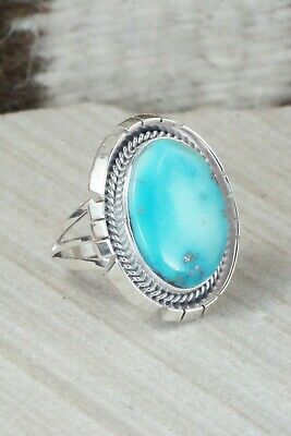 Turquoise & Sterling Silver Ring - Samuel Yellowhair - Size 7.5