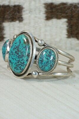 Navajo Turquoise & Sterling Silver Bracelet - Leslie Nez